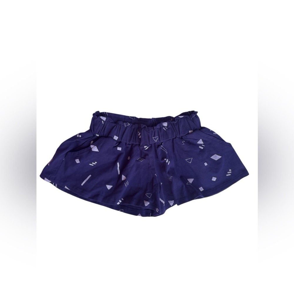 Mila & Emma 3T Habitual toddler girl Blue and White Stumpef Ruffle Shorts pocket - Picture 13 of 13